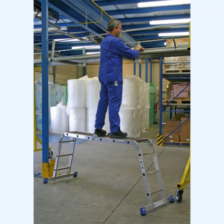 Шарнирная универсальная лестница стремянка трансформер Krause Stabilo 4х3 (123510)