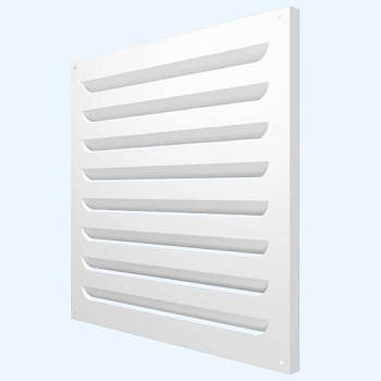 Решетка вентиляционная МВР жалюзи 400х400 окрашенная сталь белый ERA
