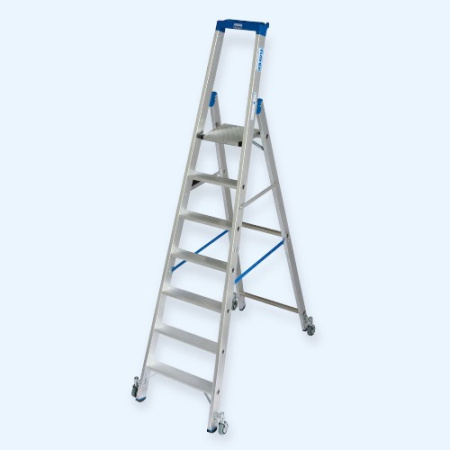 Передвижная алюминиевая стремянка KRAUSE STABILO 7 ступеней (124647)