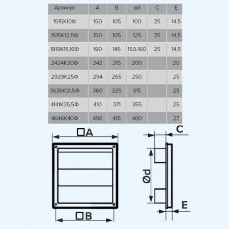 1919К15.16Ф Выход стенной КФ фланец D150/160 жалюзи 190х190 ASA Beige (бежевый) ERA STREETLINE