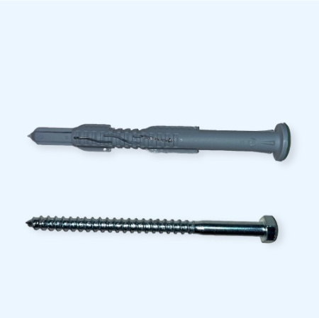 Саморез DIN 571 8x100 оц + Дюбель фасадный нейлон 10х100 с бортом (упак_50шт.)