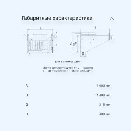 ZVP-1-1-1000*1400-400-100/315-1-оц.-0.9-н-с/ф-L Неватом Зонт