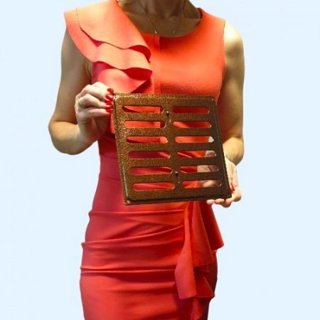 200x200 с задвижкой медь Решетка вентиляционная металлическая