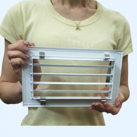 1WA 200*100 Shuft алюминиевая настенная однорядная решетка с регулируемыми жалюзи