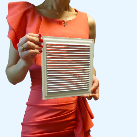 200х200 белая Решётка металлическая без бортика