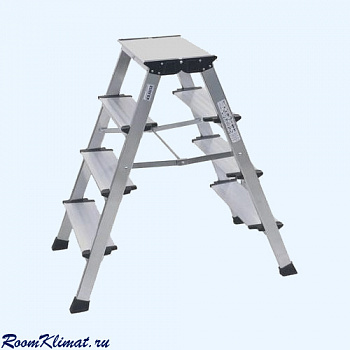 Двухсторонняя складная подставка с широкими ступенями KRAUSE Treppo 2х4 (126047) Двухсторонняя складная подставка с широкими ступенями KRAUSE Treppo 2х4 (126047)