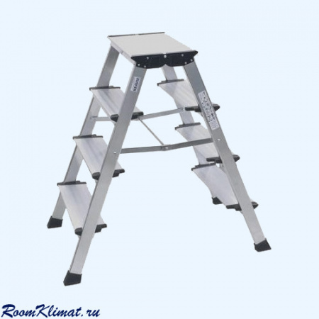 Двухсторонняя складная подставка с широкими ступенями KRAUSE Treppo 2х4 (126047)