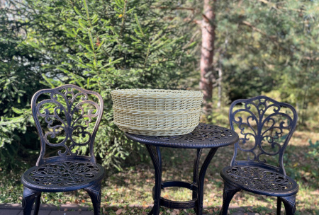 Кашпо цветочная корзина "Василиса" из искусственного ротанга 22 литра