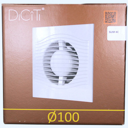 SLIM 4С DICITI Вентилятор накладной D100 обр.клапан