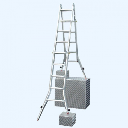KRAUSE STABILO 4х4 (133977) Шарнирная телескопическая лестница стремянка