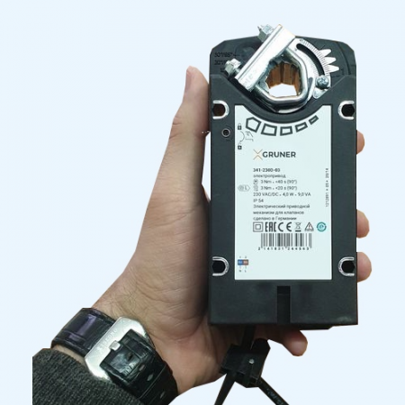 341-230D-03 Gruner электропривод с моментом вращения 3 Нм с возвратной пружиной