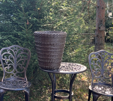 Кашпо конус из искусственного ротанга бронзовый орех 30 литров