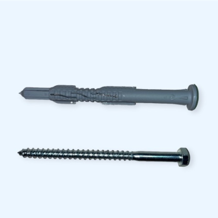 Саморез DIN 571 8x160 оц + Дюбель фасадный нейлон 10х160 с бортом (упак_50шт.)