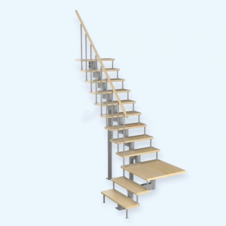 Статус 2/9 (h 2700-2820) Лесенка Модульная лестница поворот на 90С с площадкой