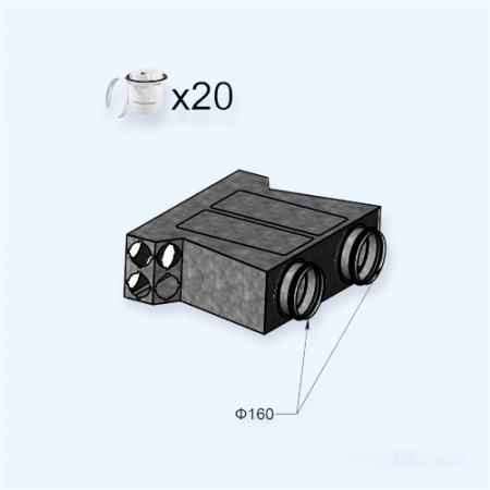 Flexag FL-СMСP-160x2/75x20 HEATWAY Коллектор металлический двойной