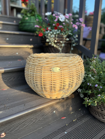 Кашпо-шар из искусственного ротанга  карри 12 литров
