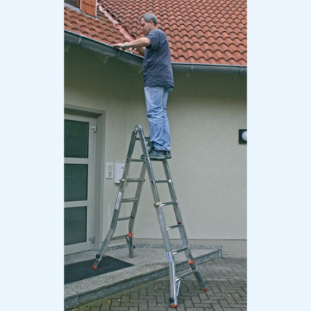 KRAUSE Tele Vario 4х4 с 4 удлинителями стоек (129970) Шарнирная телескопическая лестница стремянка