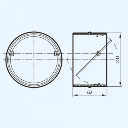 12,5СКПО ERA Соединитель СКПО D125 обр.клапан пластик
