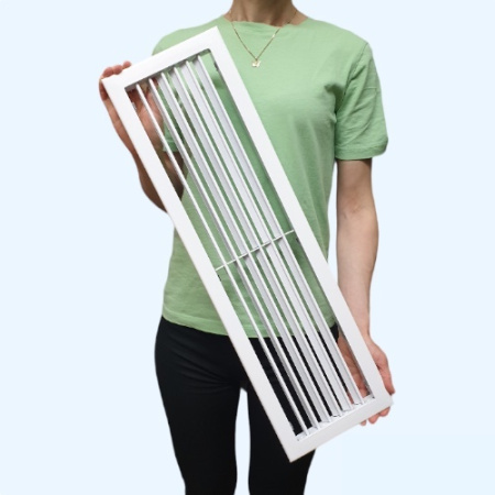 1WA 600*150 Shuft алюминиевая настенная однорядная решетка с регулируемыми жалюзи