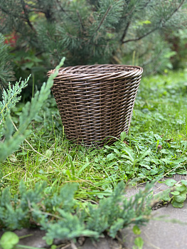 Кашпо из искусственного ротанга орех 12 литров