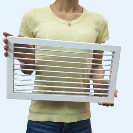 1WA 400*200 Shuft алюминиевая настенная однорядная решетка с регулируемыми жалюзи