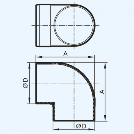12,5ККП ERA Колено ККП D125 90° пластик