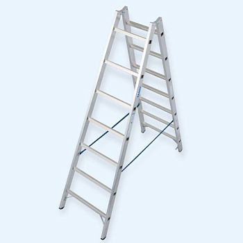 Двусторонняя алюминиевая стремянка с перекладинами Krause 2х7 (124913)