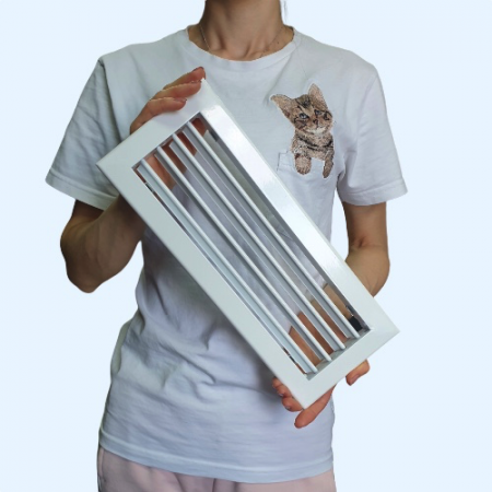 1WA 300*100 Shuft алюминиевая настенная однорядная решетка с регулируемыми жалюзи