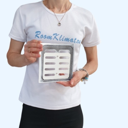 160х160 с задвижкой белая Решетка вентиляционная металлическая