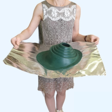 Манжета кровельная угловая из термостойкой резины зеленая № 1 (75-200 мм) EPDMп