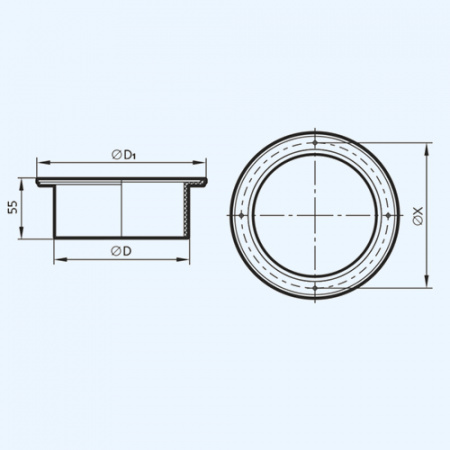 12,5Ф ЭРА (ERA) Фланец Ф D125 D160 пластик