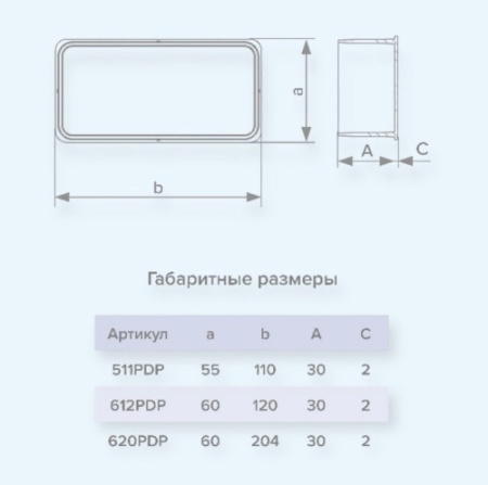 511PDP ERA Заглушка PDP 55х110 пластик
