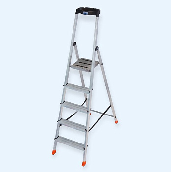 KRAUSE MONTO SAFETY 5 ступеней (128959) Алюминиевая стремянка с полкой для инструмента KRAUSE MONTO SAFETY 5 ступеней (128959) Алюминиевая стремянка с полкой для инструмента