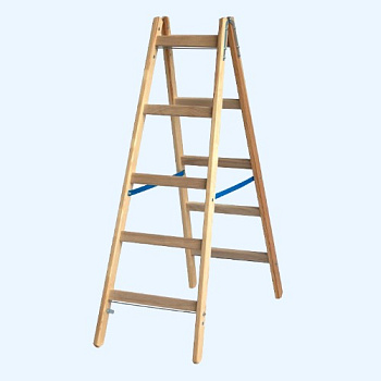 Krause с перекладинами 2х4 (170248) Деревянная двухсторонняя стремянка