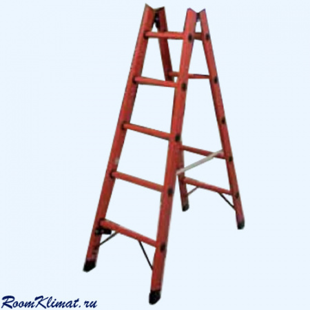 Диэлектрическая двухсторонняя лестница стремянка с перекладинами Krause 2х4 (819703)