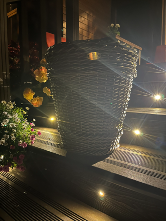 Кашпо конус из искусственного ротанга бронзовый орех (1) 30 литров