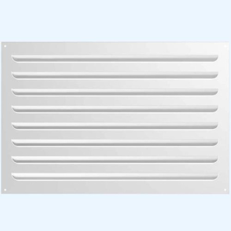 Решетка вентиляционная МВР жалюзи 600х400 окрашенная сталь белый ERA