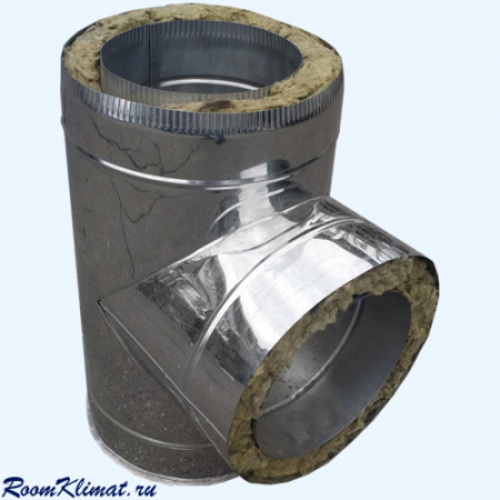 Сэндвич тройник 0,5 нерж - 0,5 оцинк ревизионный d-100-180