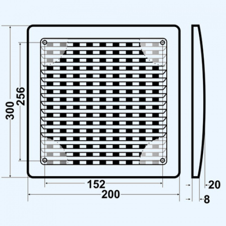 2030РРПН Решетка вентиляционная РРПН разъемная регулируемая 200х300 ASA Terracotta (терракот) ERA STREETLINE