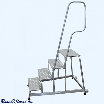 Мобильная передвижная на роликах алюминиевая монтажная подставка Krause 4 ступени (805096)