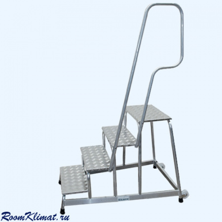 Мобильная передвижная на роликах алюминиевая монтажная подставка Krause 4 ступени (805096)