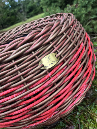 Кашпо из искусственного ротанга двухцветное бургунди 16л