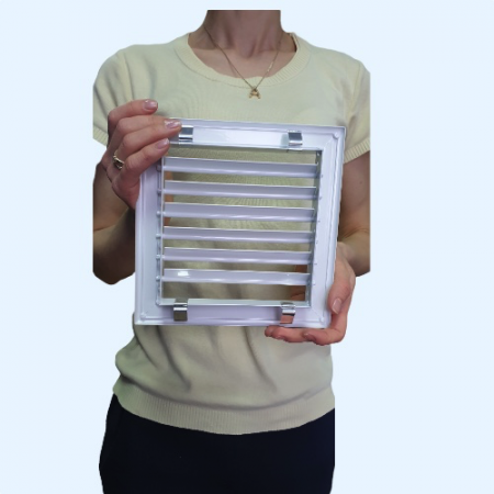 1WA 150*150 Shuft алюминиевая настенная однорядная решетка с регулируемыми жалюзи