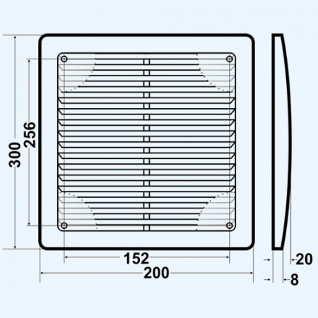 2030РРН Решетка вентиляционная РРН разъемная 200х300 ASA Gray (серый) ERA STREETLINE