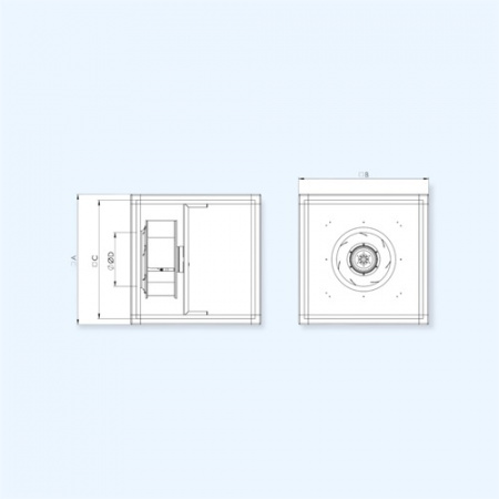 TMB 450M Sysimple Вентилятор для квадратного канала с назад загнутыми лопатками