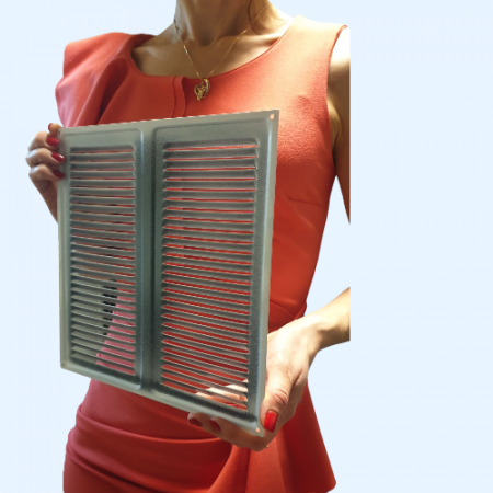 250х250 белая Решётка металлическая без бортика