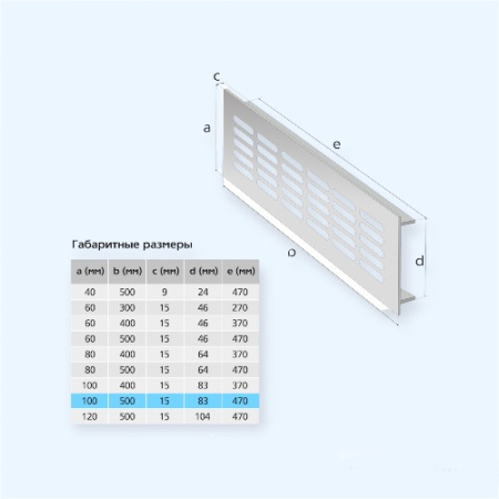 100х500 золото Благовест Вентиляционная решетка