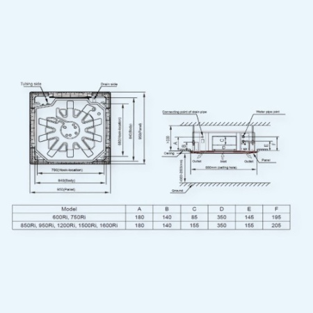 GCKA-1600Ri 2T General Climate Фанкойл кассетный (13.30, с модулем NIM)