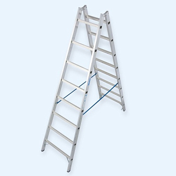Двусторонняя алюминиевая стремянка с перекладинами Krause 2х8 (124920)