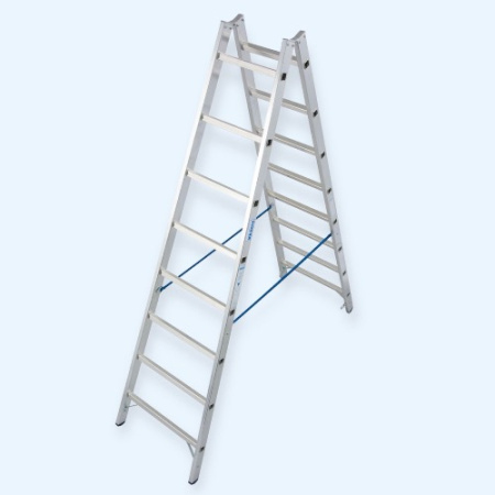 Двусторонняя алюминиевая стремянка с перекладинами Krause 2х8 (124920)